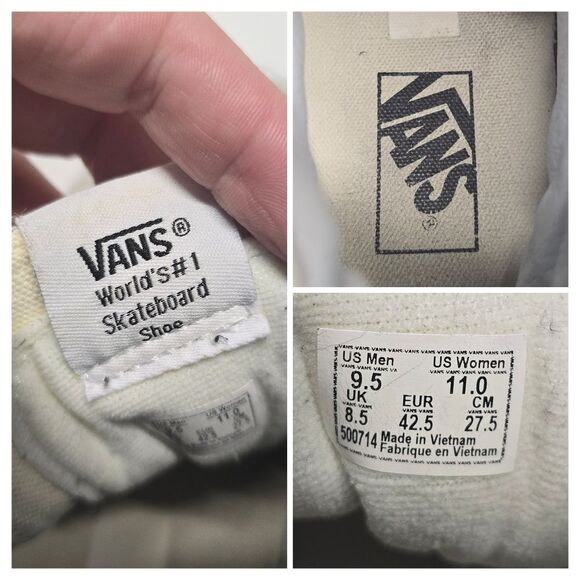 VANS Sk8-Hi Checkerboard Flame Light Grey Suede Sneakers Shoes Men's Size 9.5 - Picture 6 of 7
